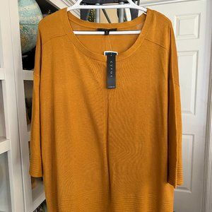 NWT Soft Cyrus Yellow/Gold Tunic Sweater 3/4 Sleeves 2x